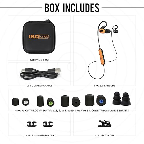ISOtunes ワイヤレスイヤフォン ケース付き ISOtunes PRO 3.0: Bluetooth Hearing Protection Earbuds, 27 dB NRR